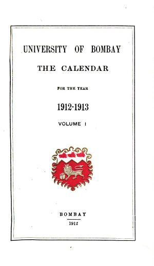 Cover of The Bombay University Calendar