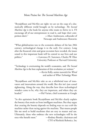 Cover of The Second Machine Age: Work, Progress, and Prosperity in a Time of Brilliant Technologies